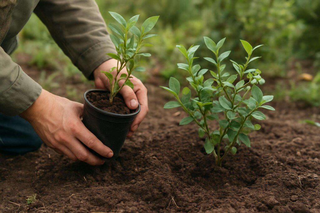Sadzonka borówki w doniczce czy z gruntu – różnice w praktyce